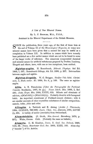 878 A List of New Mineral Names. By L. J. SPENCER, M.A., F.G.S. ...