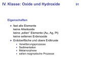 IV. Klasse: Oxide und Hydroxide