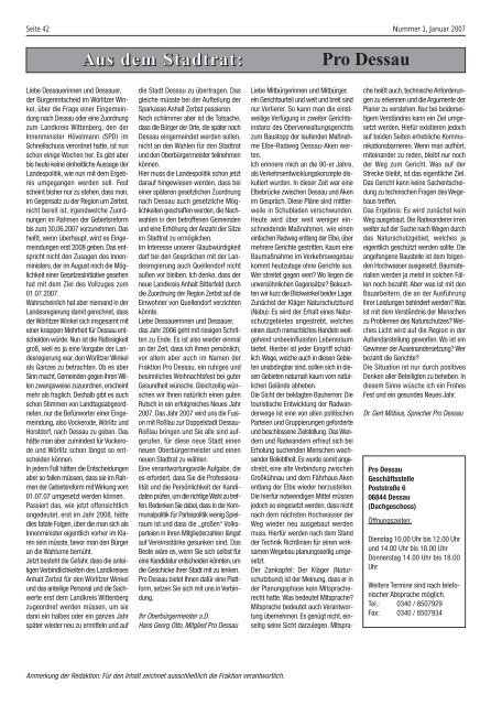 Amtsblatt für die Stadt Dessau – Amtliches ... - Dessau-Roßlau
