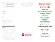 NSSLHA Conference Registration Form - Minot State University