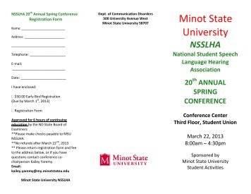 NSSLHA Conference Registration Form - Minot State University