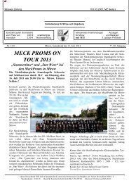 MECK PROMS ON TOUR 2013 - Mirower Zeitung