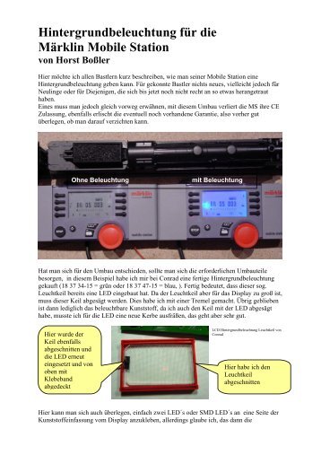 Hintergrundbeleuchtung für die Märklin Mobile Station von ... - MIST72