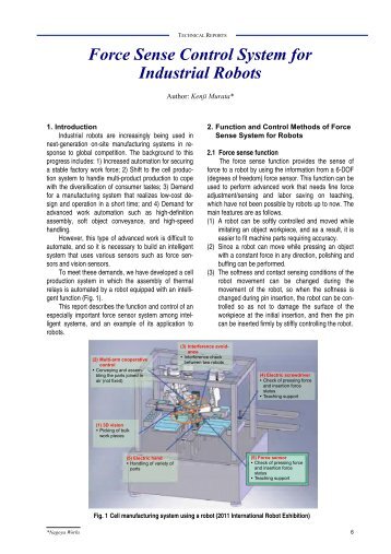 Force Sense Control System for Industrial Robots - Mitsubishi Electric