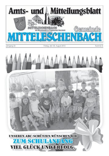 Amtsblatt Nr. 8 / Ausgabe 30.08.2013 - Mitteleschenbach