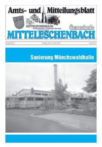 Amtsblatt Nr. 5 / Ausgabe 31.05.2013 - Mitteleschenbach