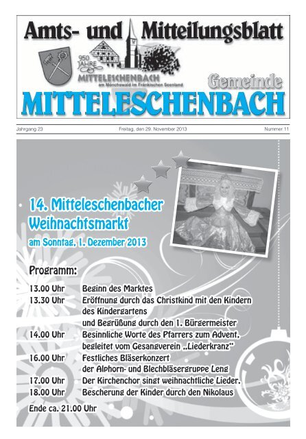 Amtsblatt Nr. 11 / Ausgabe 29.11.2013 - Mitteleschenbach