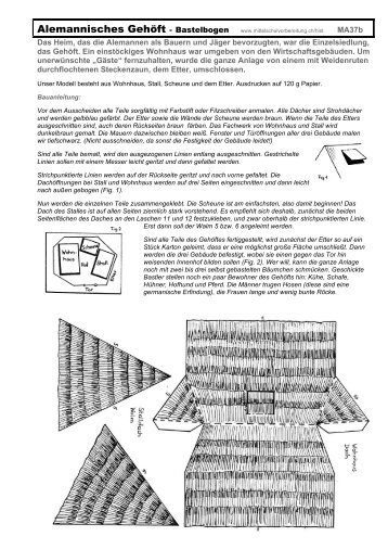 Alemannisches Gehöft - Bastelbogen
