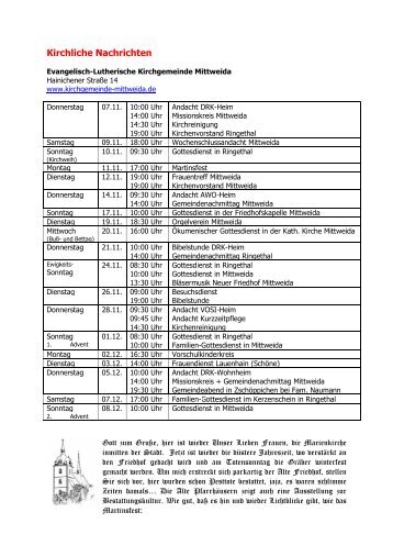 Kirchliche Nachrichten - Stadt Mittweida