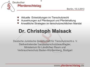 Dr. Christoph Maisack - Ministerium fÃ¼r LÃ¤ndlichen Raum und ...