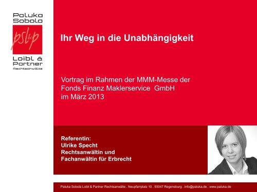 Ihr Weg in die Unabhängigkeit - MMM-Messe