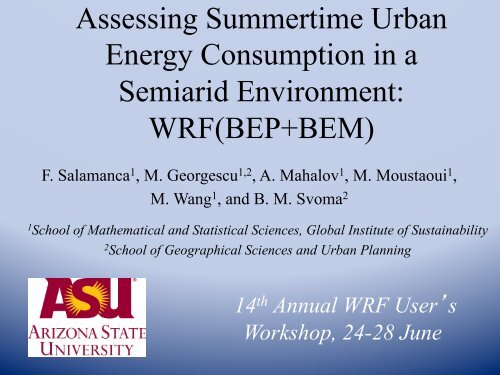 Assessing Summertime Urban Energy Consumption in a ... - MMM