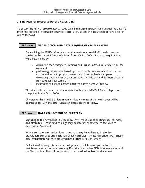 Resource Access Roads - Ministry of Natural Resources - Ontario.ca