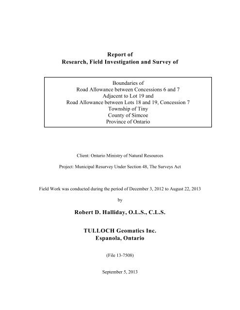 Report of Research, Field Investigation and Survey of Robert D ...
