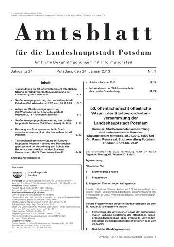 Amtsblatt 1/2013 - Mobil in Potsdam