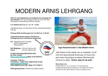 Ausschreibung Modern Arnis Lehrgang in Langenselbold ...