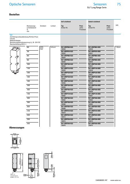 Sensoren - Produkte, Grundlagen und Anwendungen - Moeller