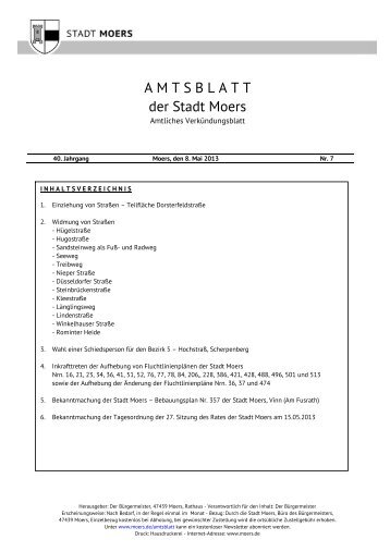 Amtsblatt Nr. 07 vom 08.05.2013 - Stadt Moers