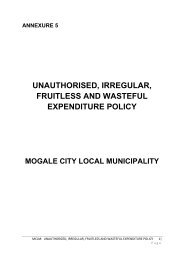 unauthorised, irregular, fruitless and wasteful ... - Mogale City