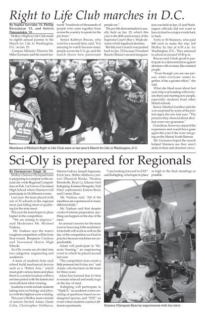 January 2013 Vol.56, No.5 - Archbishop Molloy High School