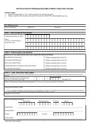 notification by personalised employment pass (pep) holder