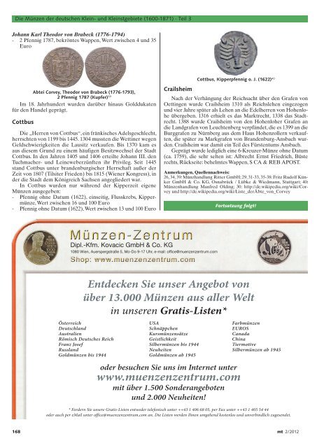 Die Münzen der deutschen @lein" und ... - Money Trend