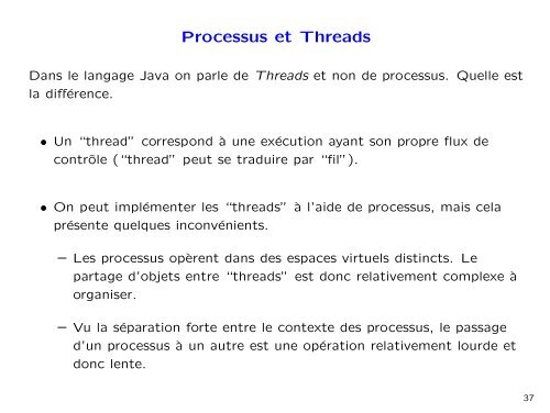 Moniteurs, Java, Threads et Processus - Montefiore