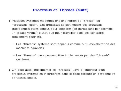 Moniteurs, Java, Threads et Processus - Montefiore
