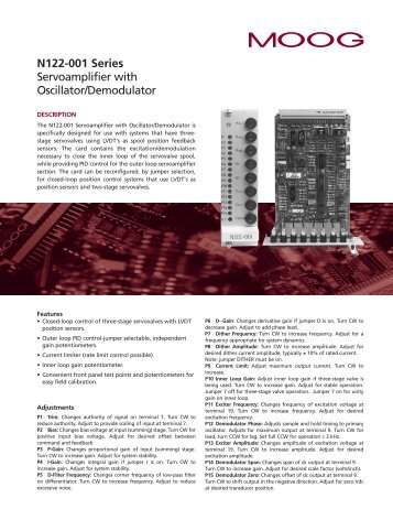 N122-001 Series Servoamplifier with Oscillator ... - Moog Inc