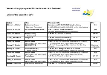 Veranstaltungsprogramm für Seniorinnen und Senioren Oktober bis ...