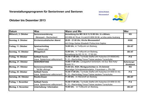 Veranstaltungsprogramm für Seniorinnen und Senioren Oktober bis ...