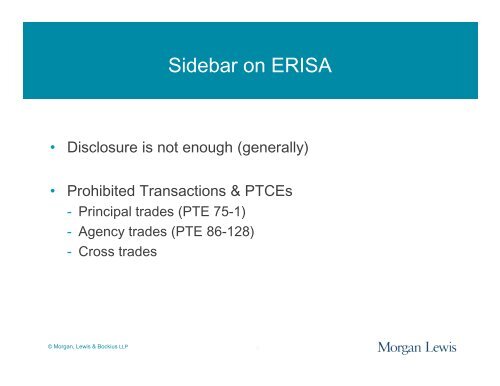 Regulation of Advisers - Morgan, Lewis & Bockius