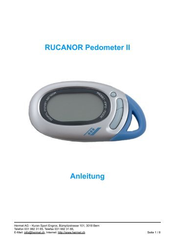 RUCANOR Pedometer II Anleitung - Hermet AG