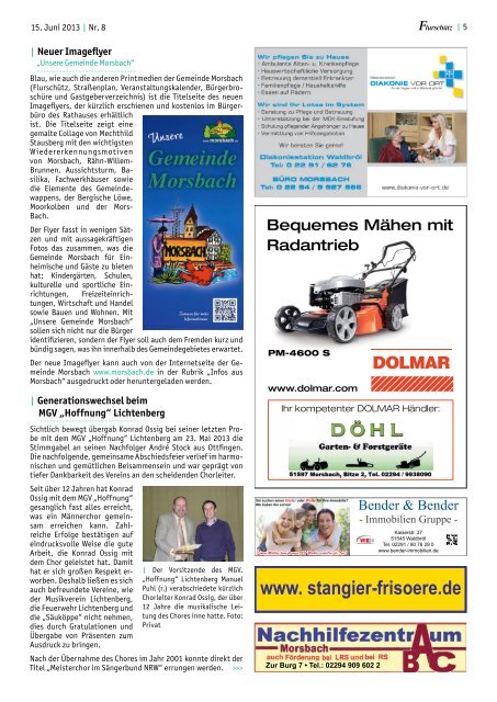 Ausgabe 262 vom 15.06.2013 - Gemeinde Morsbach