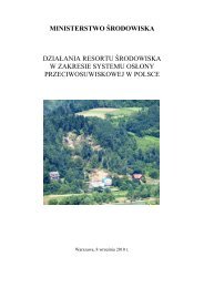 Działania resortu Środowiska w zakresie systemu osłony ...