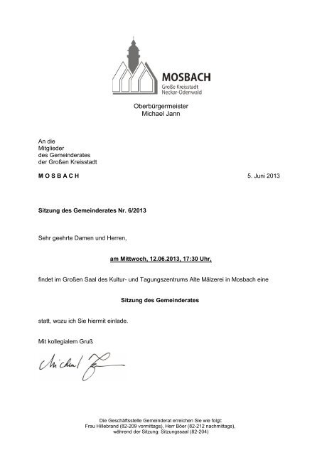 Sitzung vom 12. Juni 2013 - Mosbach