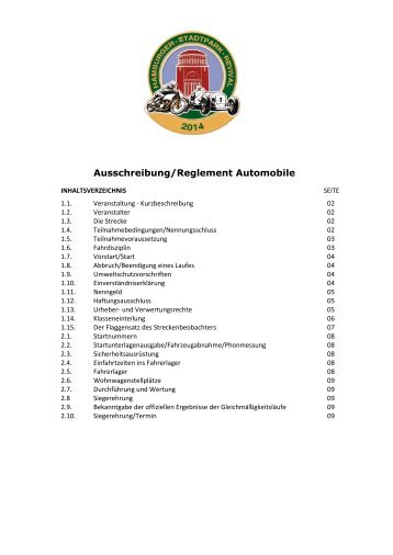 Ausschreibung/Reglement Automobile - Das Hamburger Stadtpark ...