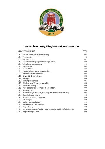 Ausschreibung/Reglement Automobile - Das Hamburger Stadtpark ...