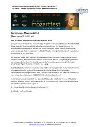 Das Sächsische Mozartfest 2013 - Danksagung