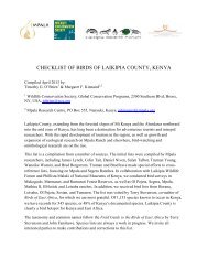 checklist of birds of laikipia county, kenya - Mpala Research Centre