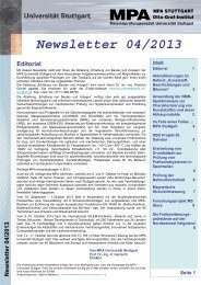 Newsletter 04/2013 - Materialprüfungsanstalt Universität Stuttgart