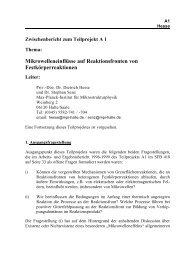 Mikrowelleneinflüsse auf Reaktionsfronten von Festkörperreaktionen