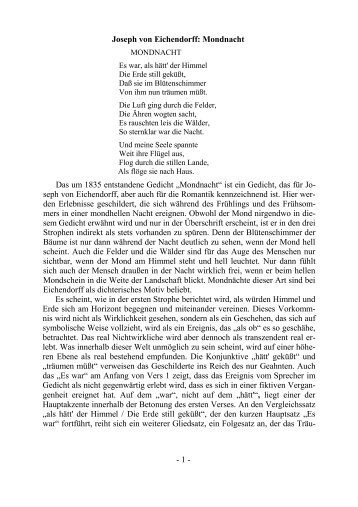 Sehnsucht Joseph Von Eichendorff Interpretation 29