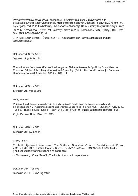 Max-Planck-Institut für ausländisches öffentliches Recht und ...