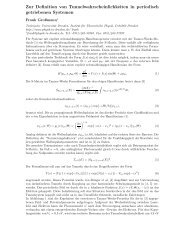 Zur Definition von Tunnelwahrscheinlichkeiten in periodisch ...