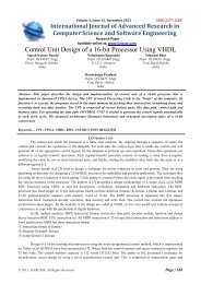 Control Unit Design of a 16-bit Processor Using VHDL - IJARCSSE