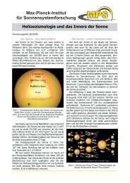 Max-Planck-Institut für Sonnensystemforschung Helioseismologie ...