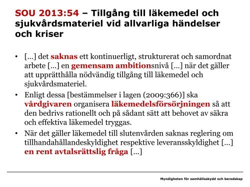 Kontinuitetshantering av läkemedel - Myndigheten för ...