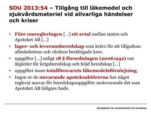 Kontinuitetshantering av läkemedel - Myndigheten för ...