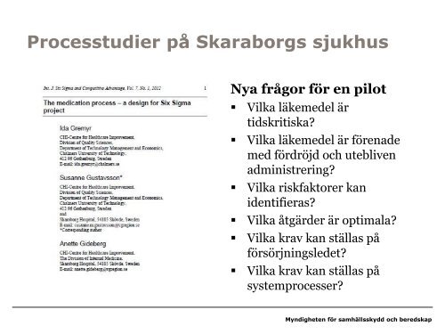 Kontinuitetshantering av läkemedel - Myndigheten för ...